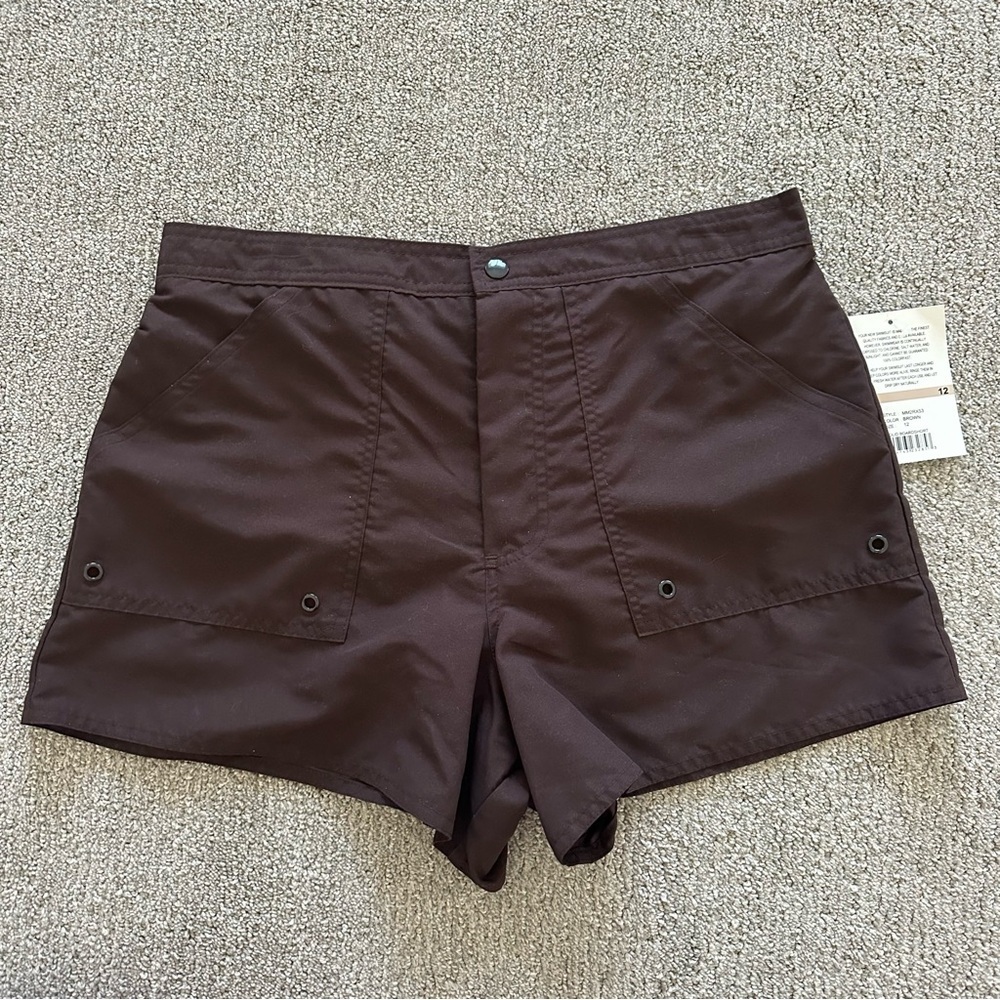 La Blanca Brown Solid Swim Boardshorts Size 12 MM2PX53